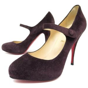 Authentic Louboutin Purple Suede Maryjane Heels
